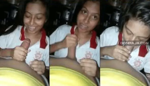 colegiala de secu dandole tremenda mamada al novio