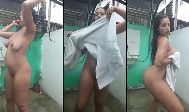 la vecina haciendole videos calientes al novio en el patio de su casa