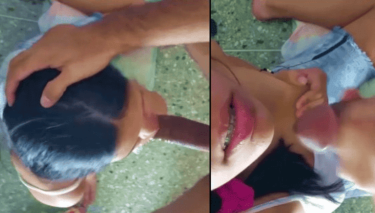 Morrita mexicana bien golosa recibe lechita en la carita