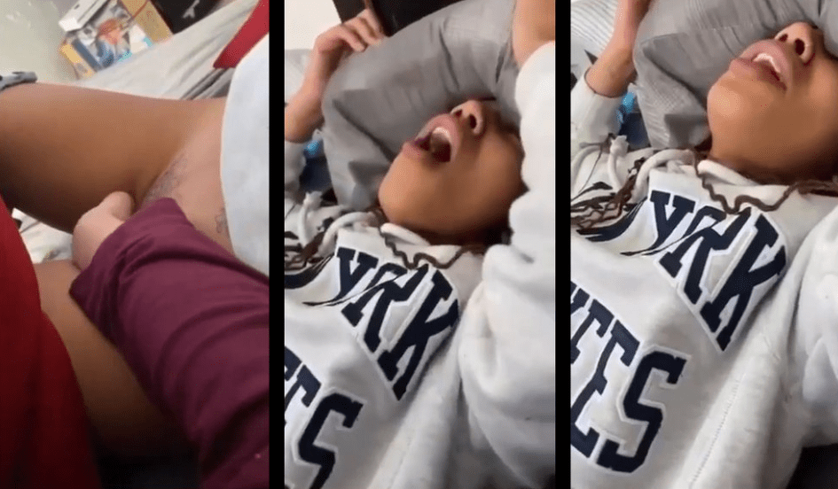 Morrita fogosa se filma acariciándose en su cama