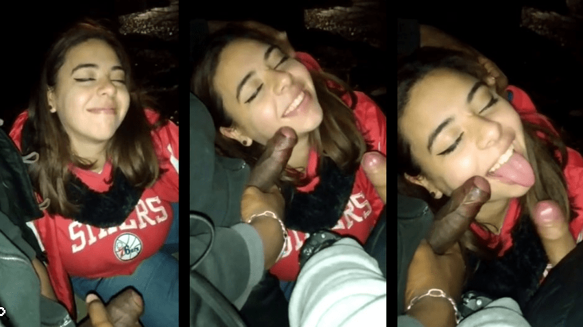 Pelada putita le hace sexo oral a sus amigos en la calle