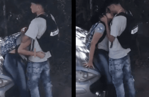 Graba a su hija mamándosela al novio afuera de su casa