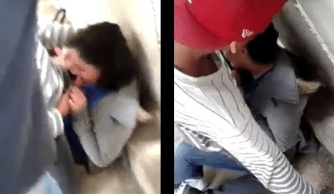 Le chupó la pija a una colegiala peladita