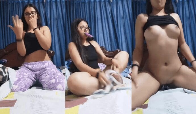 es la primera vez que se masturba con un dildo la jovencita