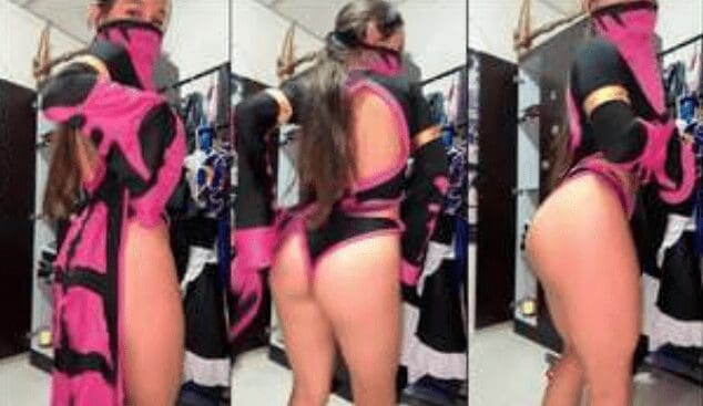 morrita de prepa haciendo un sexy cosplayer