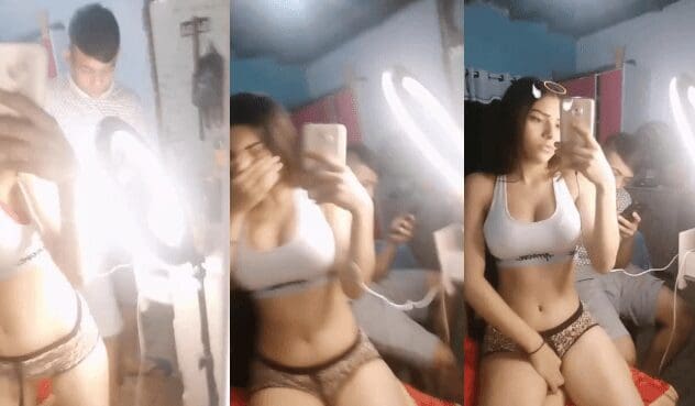 jovencita sabrosa se graba echando desmadre y dejandose tocar por su amigo