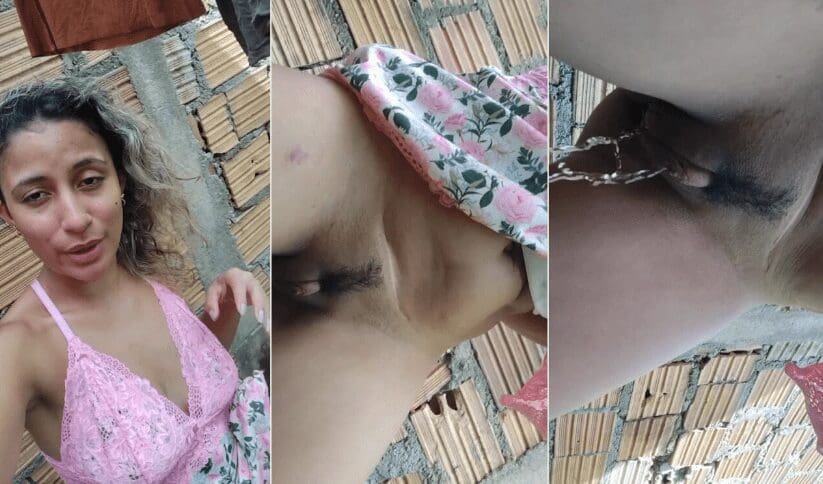 jovencita putipobre enseñando la panochita atras de su casa a escondidas de sus padres