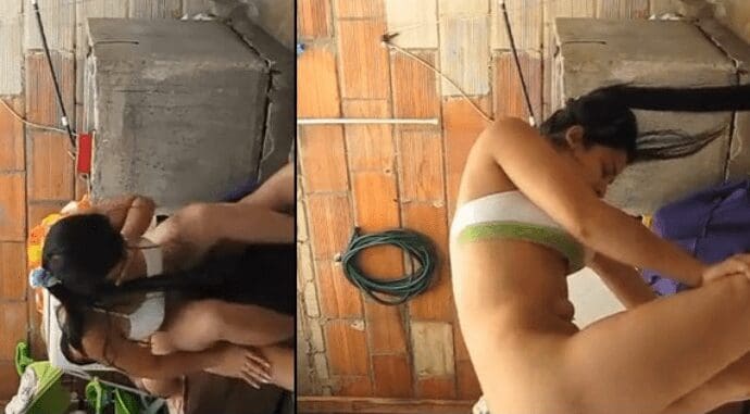 cogiendo en el lavadero con una de mis amigas