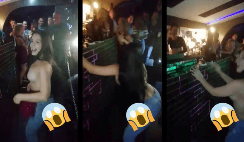 Borracha sensual mostrando pechugas en la feria de texcoco